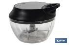 MANUAL FOOD CHOPPER | FRESH-KEEPING LID AND MIXER INCLUDED | 500ML CAPACITY | ABS, POLYPROPYLENE AND STAINLESS STEEL