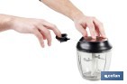 Manual food chopper | Fresh-keeping lid and mixer included | 900ml capacity | ABS, polypropylene and stainless Steel - Cofan