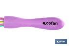 Polypropylene manual whisk | Vergini Model | Purple handle and multicoloured balloon whisk | 25cm in length - Cofan