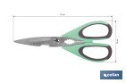 Ciseaux Multi-usages | Fabriqués en Acier Inox. | Modèle Sena | Couleur Vert Clair ou Violet | Longueur 22 cm - Cofan
