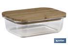 Set de 3 Boîtes à Lunch Rectangulaires en Borosilicate | Modèle Bambú | Couvercle en Bambou | Contenance 640-1040-1520 ml - Cofan