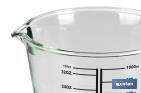 Borosilicate glass measuring cup | Baritina Model | 1l Capacity | Suitable for microwave, oven & freezer - Cofan