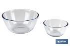 Set of 2 borosilicate glass round bowls, Baritina Model | 800ml-2,700ml capacity | Two bowls of different sizes - Cofan