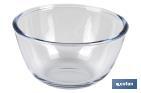 Set of 2 borosilicate glass round bowls, Baritina Model | 800ml-2,700ml capacity | Two bowls of different sizes - Cofan