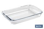 Set of 3 rectangular borosilicate glass baking dish, Baritina Model | 1,600-2,200ml-3,000ml Capacity - Cofan