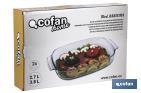 Set of 2 oval borosilicate glass baking dish, Baritina Model | 2,700-3,800ml Capacity - Cofan