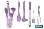 SET OF 6 PURPLE BAKING UTENSILS, VERGINI-RANGE MODEL 