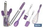 Set of 6 purple baking utensils, Vergini-range model  - Cofan