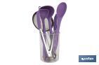 Set of 6 purple kitchen utensils, Vergini-range model  - Cofan