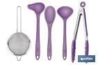 Set de 6 utensilios morados para cocina de la gama Vergini - Cofan