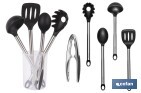 Set of 6 black kitchen utensils, Neige model - Cofan