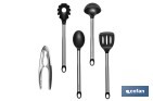 Set of 6 black kitchen utensils, Neige model - Cofan