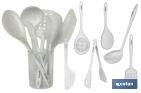 Lot de 7 ustensiles blancs pour la cuisine de la gamme Bach - Cofan