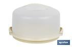 ROUND CAKE CARRIER | PAVLOVA MODEL | CARRY HANDLE AND LID INCLUDED | CREAM COLOURED | SIZE: 34.5 X 18.5CM