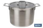 Stainless-steel pots | Available in different capacities | Lid included | Cadenza Model - Cofan