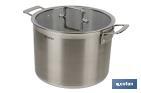 Stainless-steel pots | Available in different capacities | Lid included | Cadenza Model - Cofan