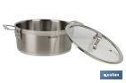 Stainless-steel pots | Available in different capacities | Lid included | Cadenza Model - Cofan