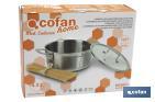 Stainless-steel pots | Available in different capacities | Lid included | Cadenza Model - Cofan