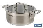 Stainless-steel pots | Available in different capacities | Lid included | Cadenza Model - Cofan