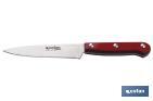 Cuchillo puntilla Modelo Papikra | Medida hoja 11 centímetros | Color rojo | Hoja de acero inox - Cofan