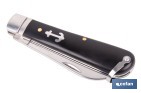 Naval pocket knife | Blade size: 8cm | Sheepsfoot blade | Stainless-steel blade | Polypropylene handle | Black - Cofan