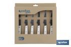 Pack de 6 cuchillos Chuleteros | Modelo Vittorio | Color Blanco | Hoja de Acero Inox | Hoja de 110 mm
