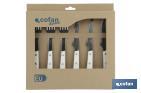 PACK OF 3 STEAK KNIVES + 3 STEAK FORKS | VITTORIO MODEL | WHITE | STAINLESS-STEEL BLADE | BLADE SIZE: 110MM