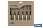 PACK OF 3 STEAK KNIVES + 3 STEAK FORKS | WHITE | STAINLESS-STEEL BLADE | BLADE SIZE: 110MM