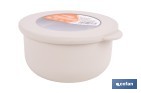 Set of 3 round food containers with lid | Capacity: 100 ml, 250 ml, 500 ml | Material: PP + TPE | Assorted colours: grey, brown or white - Cofan