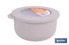 Set of 3 round food containers with lid | Capacity: 100 ml, 250 ml, 500 ml | Material: PP + TPE | Assorted colours: grey, brown or white - Cofan