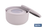 Set of 3 round food containers with lid | Capacity: 100 ml, 250 ml, 500 ml | Material: PP + TPE | Assorted colours: grey, brown or white - Cofan