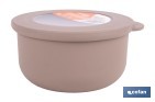 Set of 3 round food containers with lid | Capacity: 100 ml, 250 ml, 500 ml | Material: PP + TPE | Assorted colours: grey, brown or white - Cofan