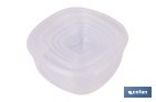 Set de 7 fiambreras cuadradas apilables con tapa hermética | Recipientes de 220 ml a 3600 ml | Aptas para microondas y congelador - Cofan