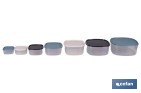 Set de 7 fiambreras cuadradas apilables con tapa hermética | Recipientes de 220 ml a 3600 ml | Aptas para microondas y congelador - Cofan
