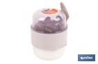 Set of 3 overnight oats containers with lid, spoon and inner compartment | Capacity 200 ml + 200 ml | Assorted colours: beige, grey and brown - Cofan