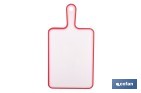 Non-slip chopping board | Materials: PP + TPE | Ergonomic handle | Non-slip and durable board | Colour: white with red edge | Available in different sizes - Cofan