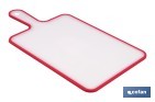 Non-slip chopping board | Materials: PP + TPE | Ergonomic handle | Non-slip and durable board | Colour: white with red edge | Available in different sizes - Cofan