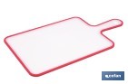 Non-slip chopping board | Materials: PP + TPE | Ergonomic handle | Non-slip and durable board | Colour: white with red edge | Available in different sizes - Cofan