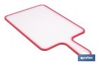 Non-slip chopping board | Materials: PP + TPE | Ergonomic handle | Non-slip and durable board | Colour: white with red edge | Available in different sizes - Cofan
