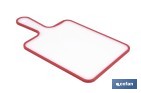 Non-slip chopping board | Materials: PP + TPE | Ergonomic handle | Non-slip and durable board | Colour: white with red edge | Available in different sizes - Cofan