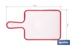 Non-slip chopping board | Materials: PP + TPE | Ergonomic handle | Non-slip and durable board | Colour: white with red edge | Available in different sizes - Cofan