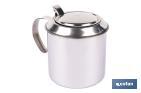 Grasera de acero inoxidable con filtro desmontable | Capacidad: 0,75 l | Disponible con icono para aceite de carne o de pescado - Cofan