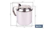 Grasera de acero inoxidable con filtro desmontable | Capacidad: 0,75 l | Disponible con icono para aceite de carne o de pescado - Cofan
