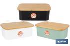 Bread bin with bamboo lid | minimalist design | 6.5 l capacity | Perfect for keeping bread fresh | Available in different colours - Cofan