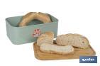 Bread bin with bamboo lid | minimalist design | 6.5 l capacity | Perfect for keeping bread fresh | Available in different colours - Cofan
