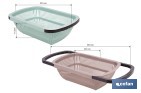 Escurridor rectangular extensible | Lava y escurre alimentos sobre el fregadero | Disponible en diferentes colores - Cofan