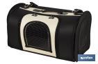 Borsa trasportino per animali | Dimensioni: 43 x 25 x 29 cm | Nero e argento - Cofan