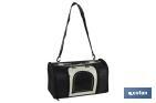 Sac de Transport pour Animaux de compagnie | Dimensions : 43 x 25 x 29 cm | Couleur Noir et argent - Cofan