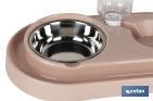 Dispenser di acqua e crocchette | Accessorio per animali domestici | Colore: nude - Cofan