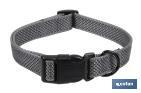 REFLECTIVE DOG COLLAR | COLOUR: GREY | AVAILABLE IN VARIOUS SIZES